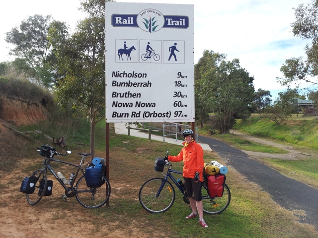 Starting the rail trail in Bairnsdale