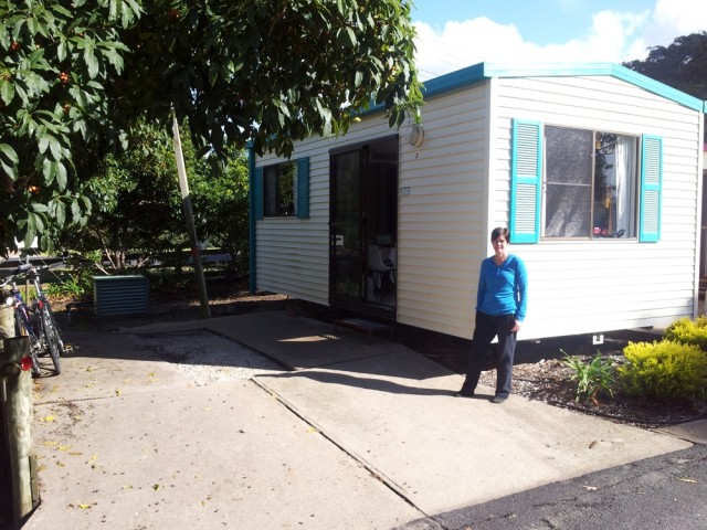 Jen at the caravan park