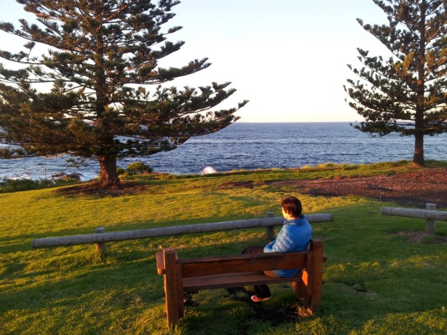 Watching the sun set in Bermagui