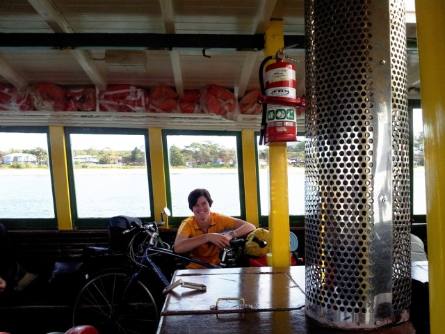 Jen on the ferry